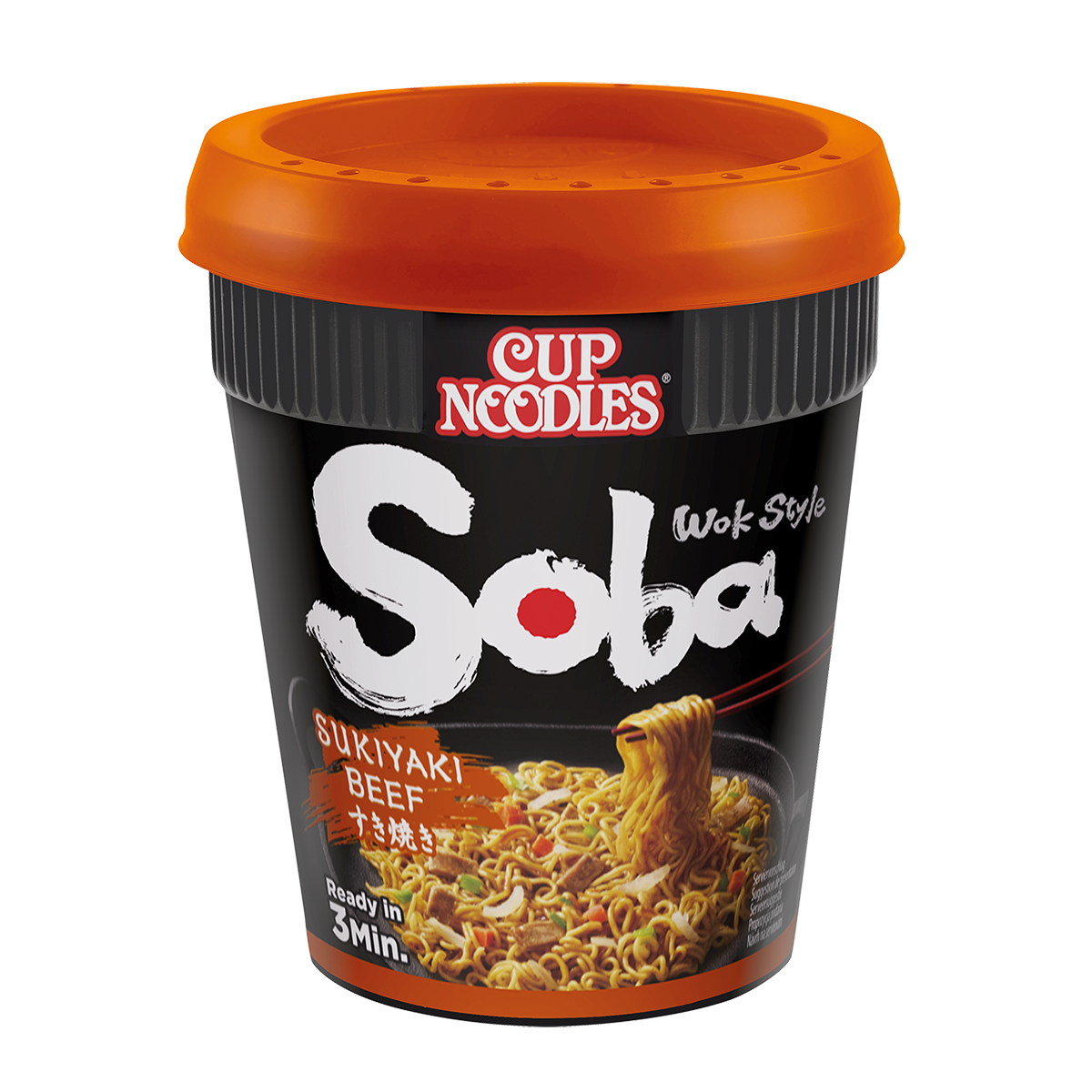 CASE of Nissin Soba Beef Sukiyaki Cup Noodles - 8 x 89g