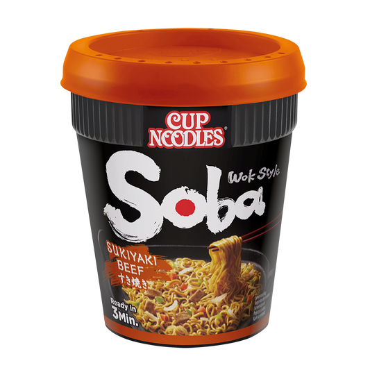 CASE of Nissin Soba Beef Sukiyaki Cup Noodles - 8 x 89g