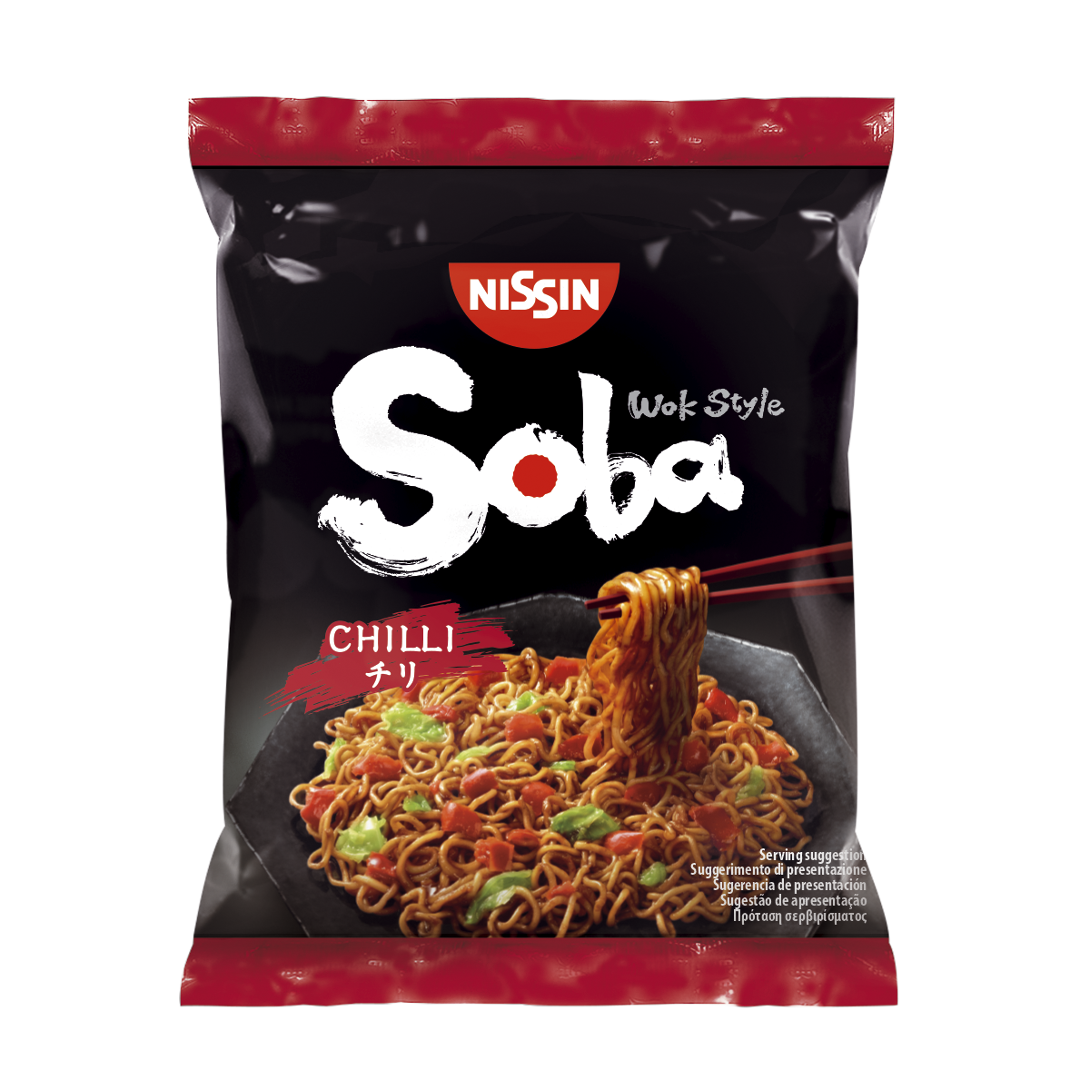 CASE of Nissin Soba Chilli Bag Noodles - 9 x 111g