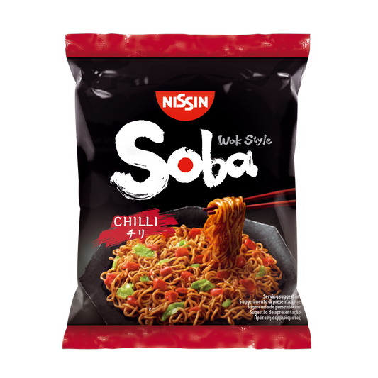 CASE of Nissin Soba Chilli Bag Noodles - 9 x 111g